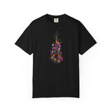 Floral Violin T-shirt | Botanical Music Instrument Tee