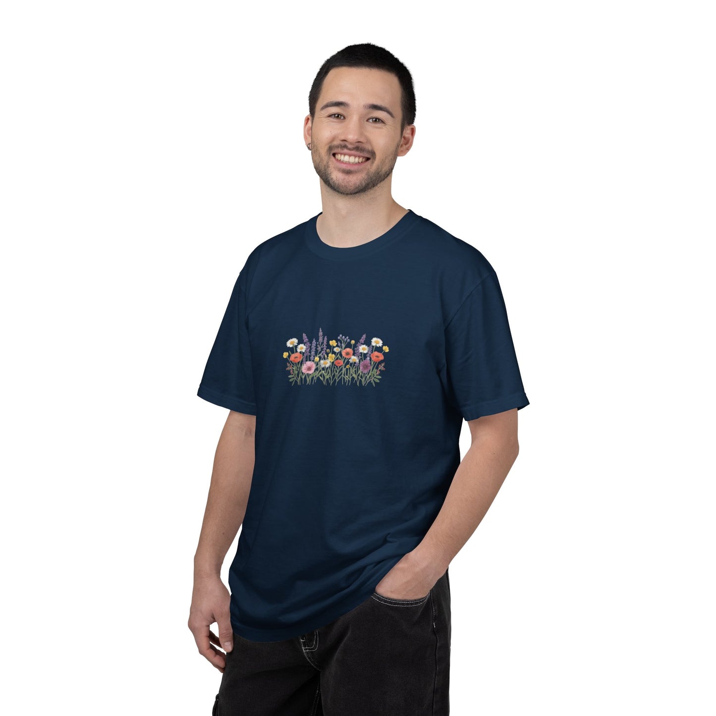 Wildflower Meadow watercolor floral design T-shirt | botanical garden tee
