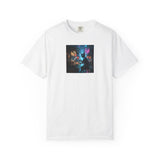 Cyberpunk Cat Sushi T-shirt | Neon Japan Noir