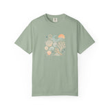 Coastal Seashells and Coral T-Shirt | Beach Wave Sunset Art