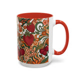 Vintage Cherry Strawberry Pattern Accent Mug | 11oz 15oz