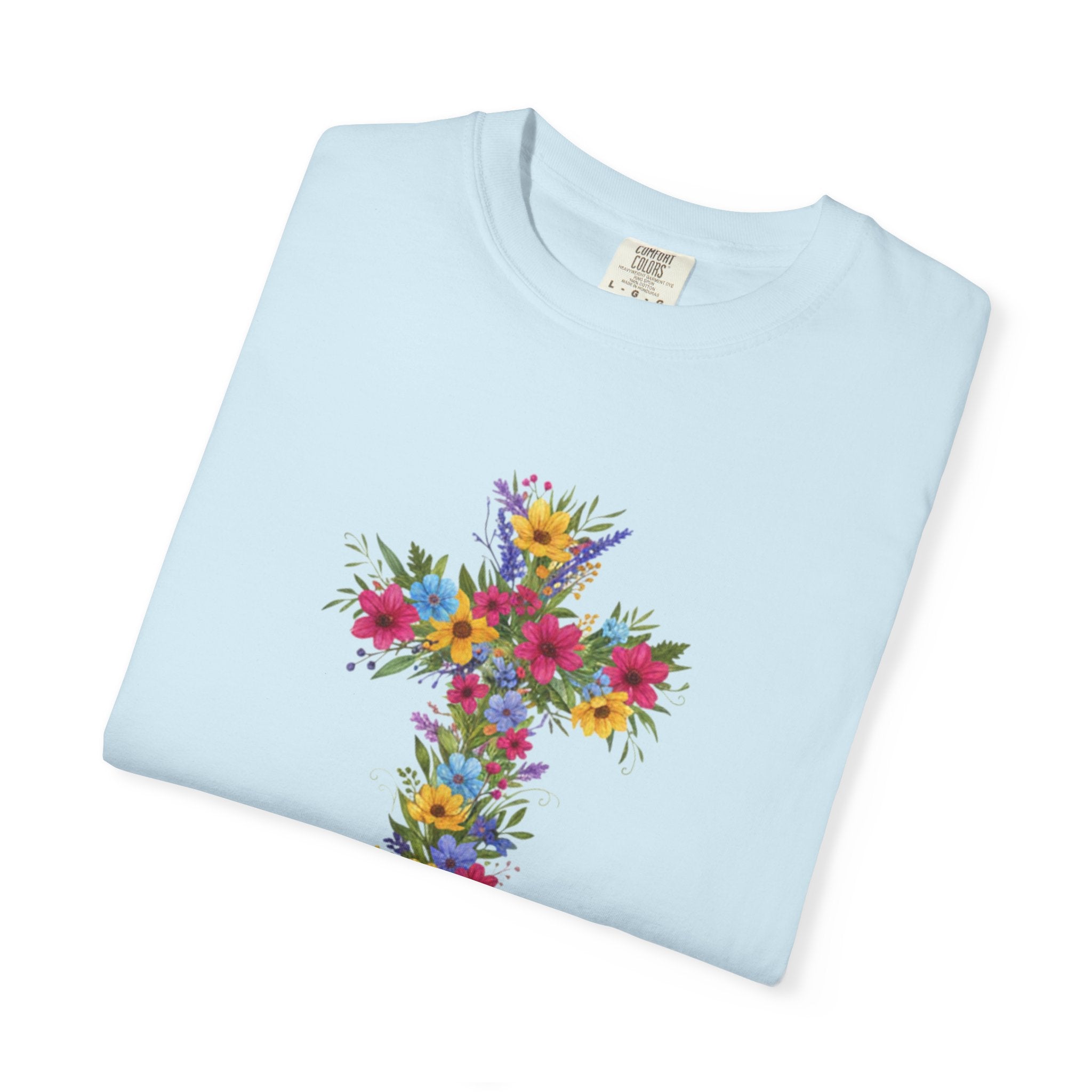 Floral Cross T-shirt | Colorful Flower Cross Tee, Christian Faith Shirt
