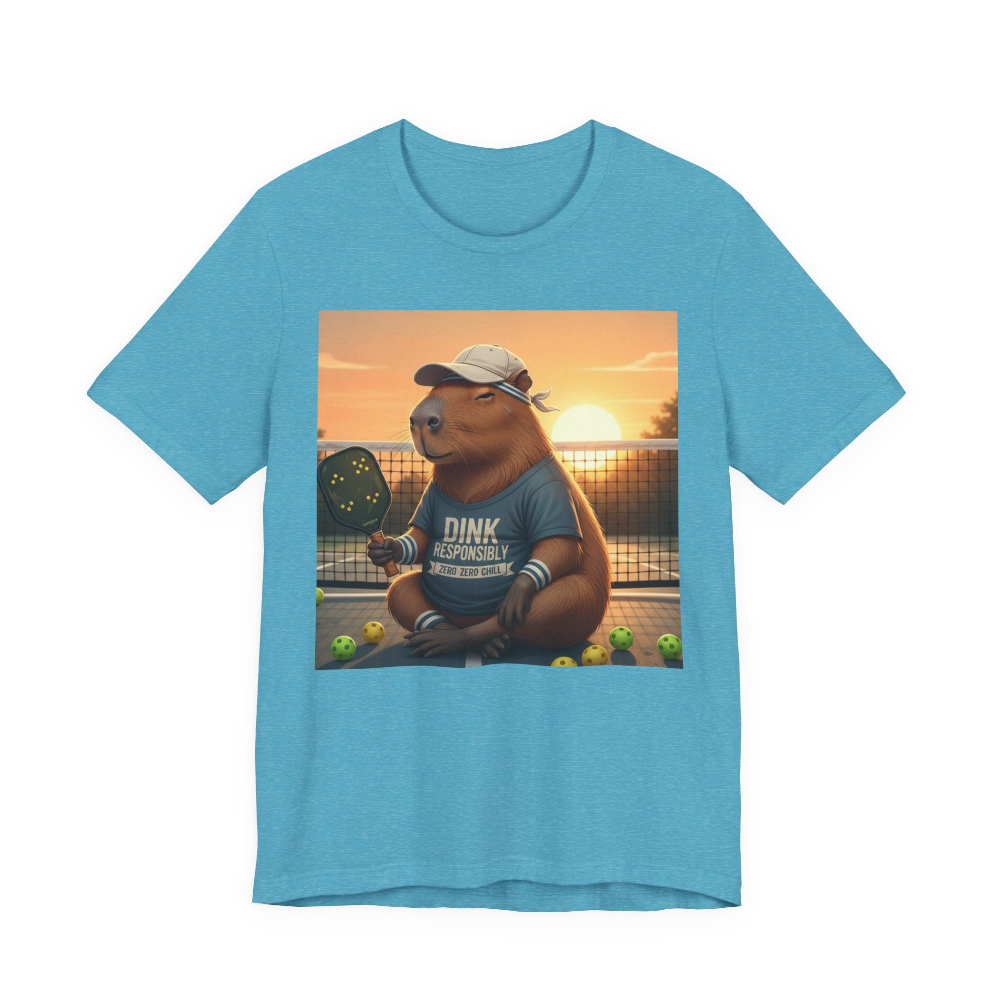 Dink Responsibly Pickleball Capybara Tee | Funny Animal Sports Art