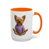 Meditating Yorkshire Terrier Mug | Accent Coffee Mug 11oz 15oz