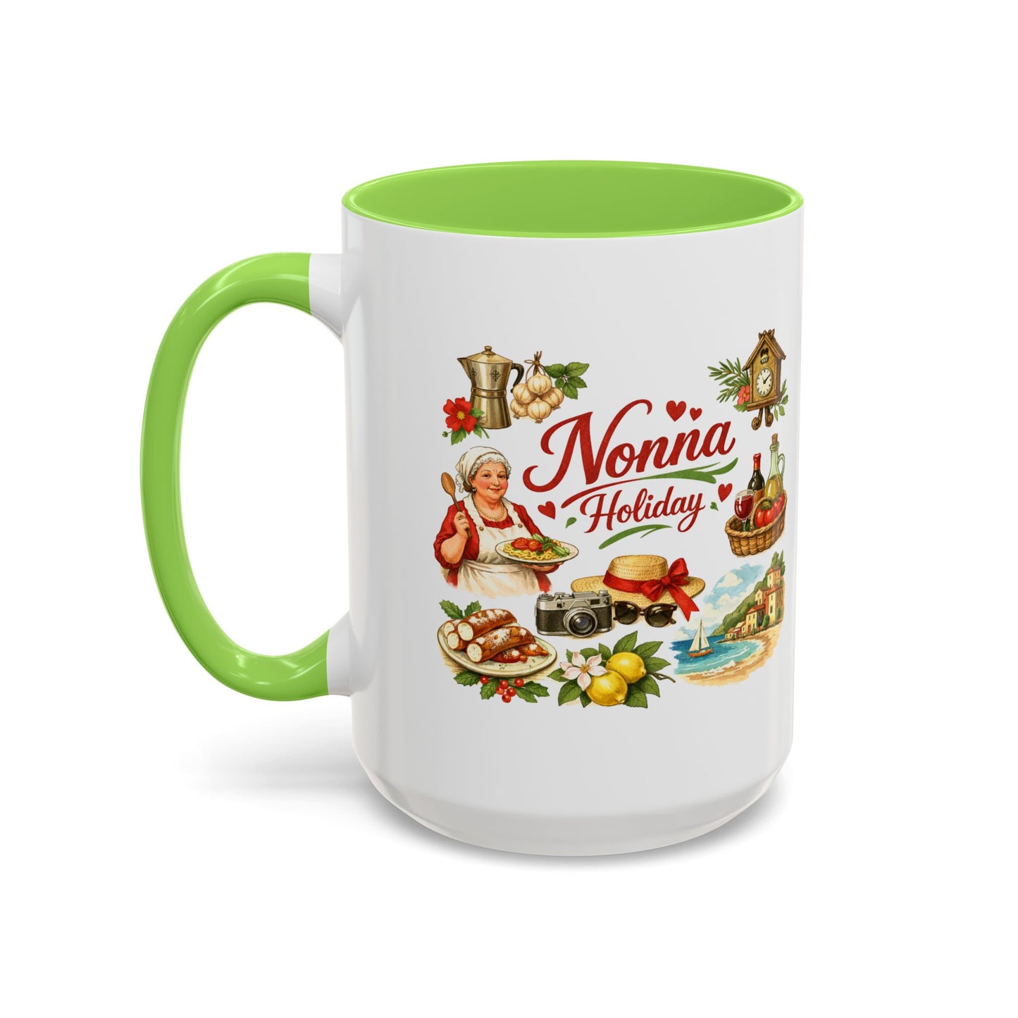 Nonna Holiday mug | Italian grandma kitchen design, vintage food icons
