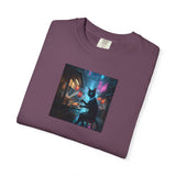 Cyberpunk Cat Sushi T-shirt | Neon Japan Noir