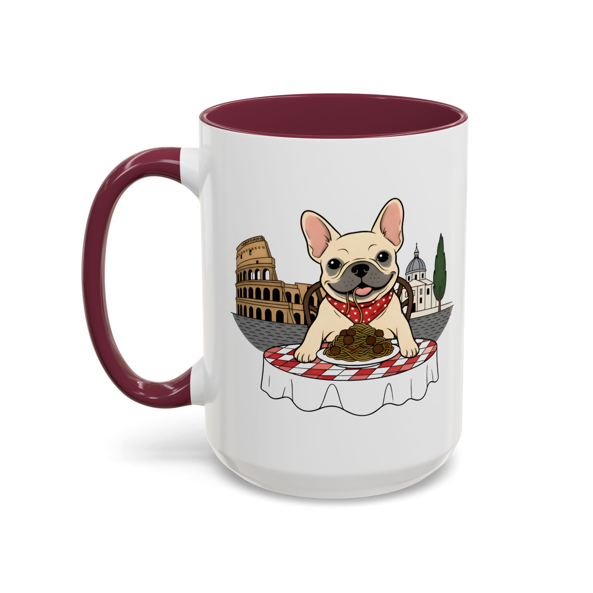 French Bulldog Pasta in Rome Mug | Ceramic Coffee Cup
