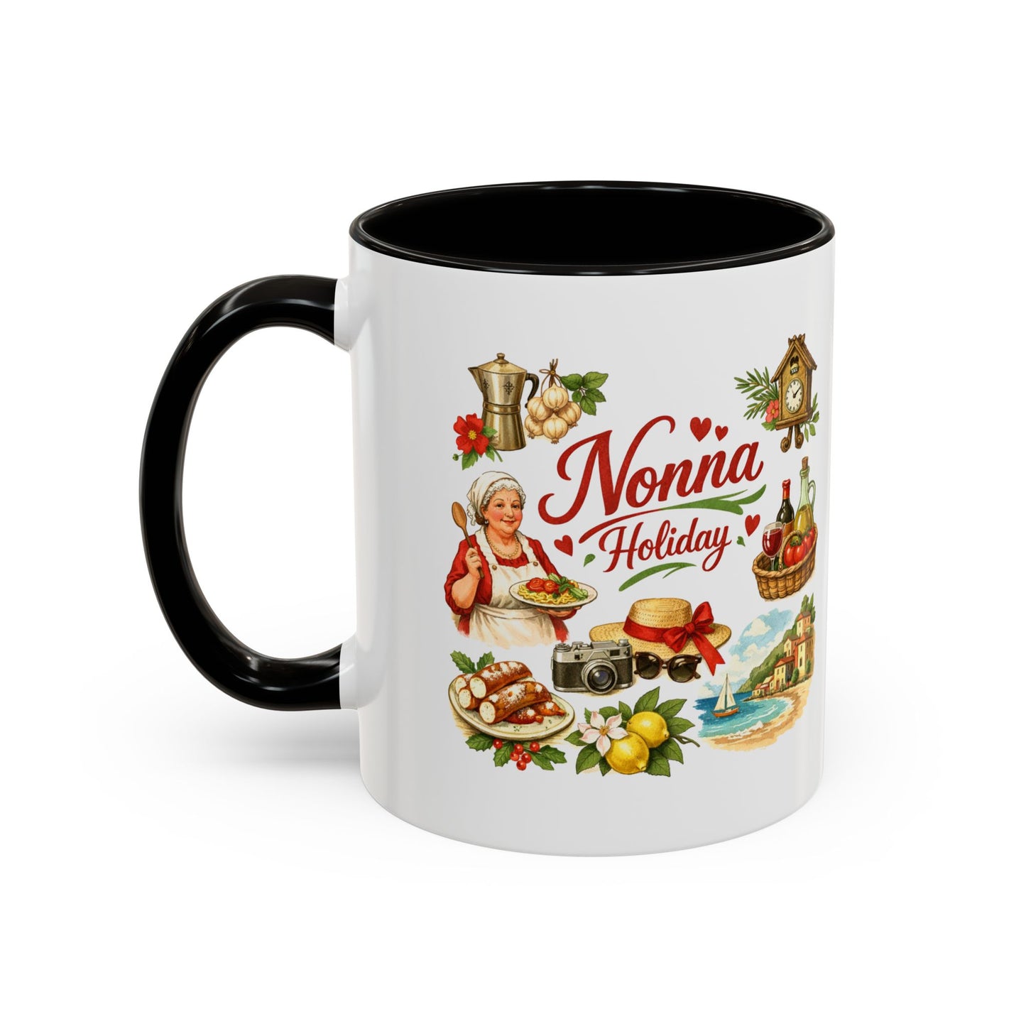 Nonna Holiday mug | Italian grandma kitchen design, vintage food icons