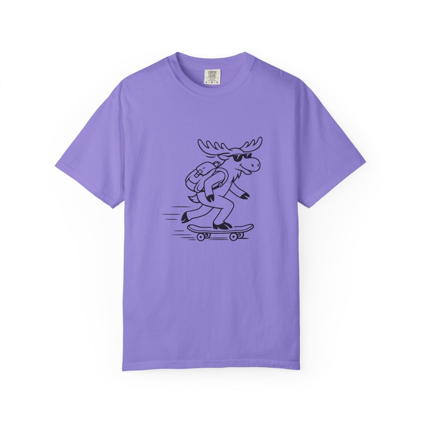 Skateboarding Moose T-shirt | Skateboard Cartoon Graphic Tee