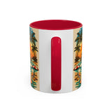 Surfing Bigfoot Mug | Retro Beach Sunset Bigfoot Wave Coffee Cup