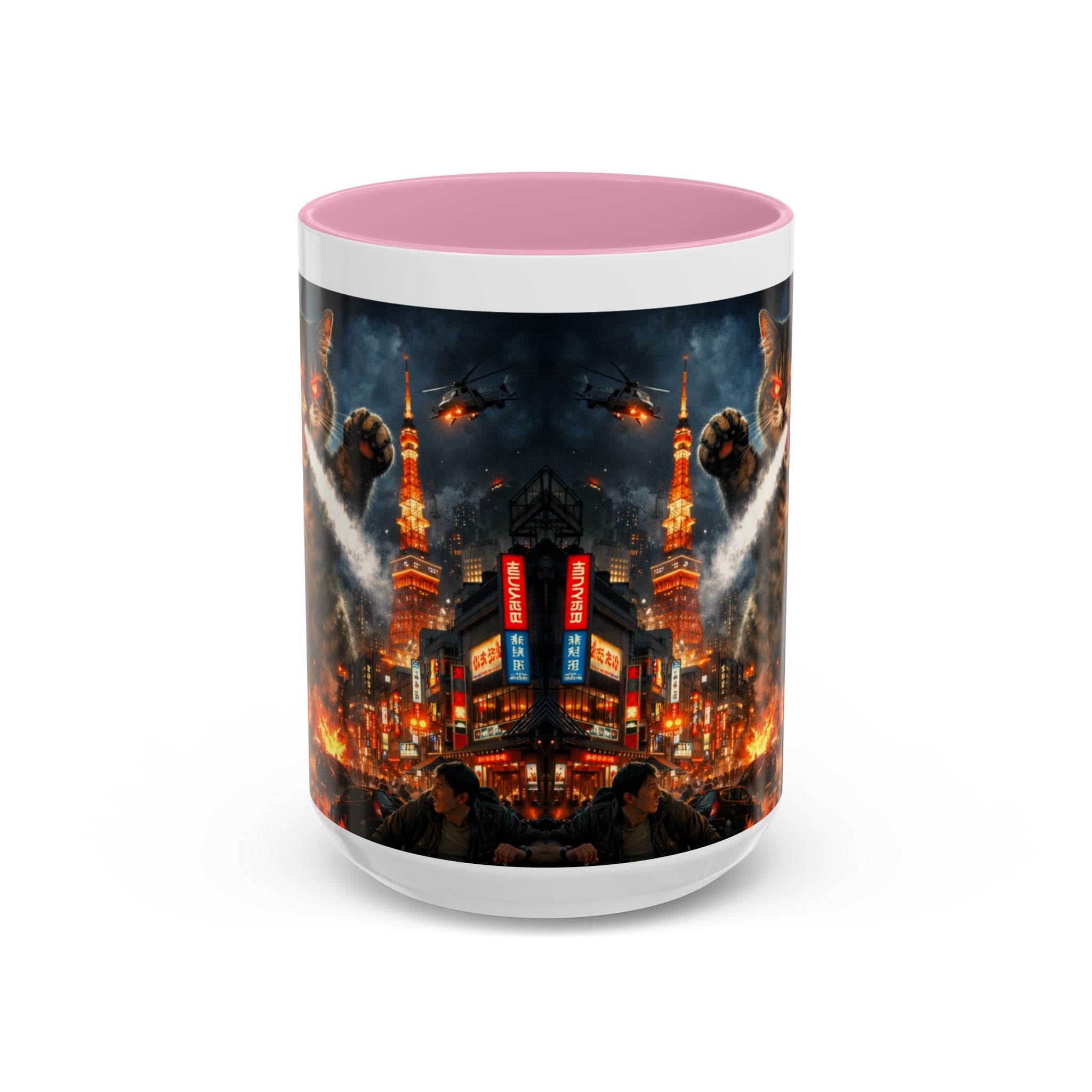 Catzilla Tokyo Cityscape Mug | Color Interior 11oz 15oz