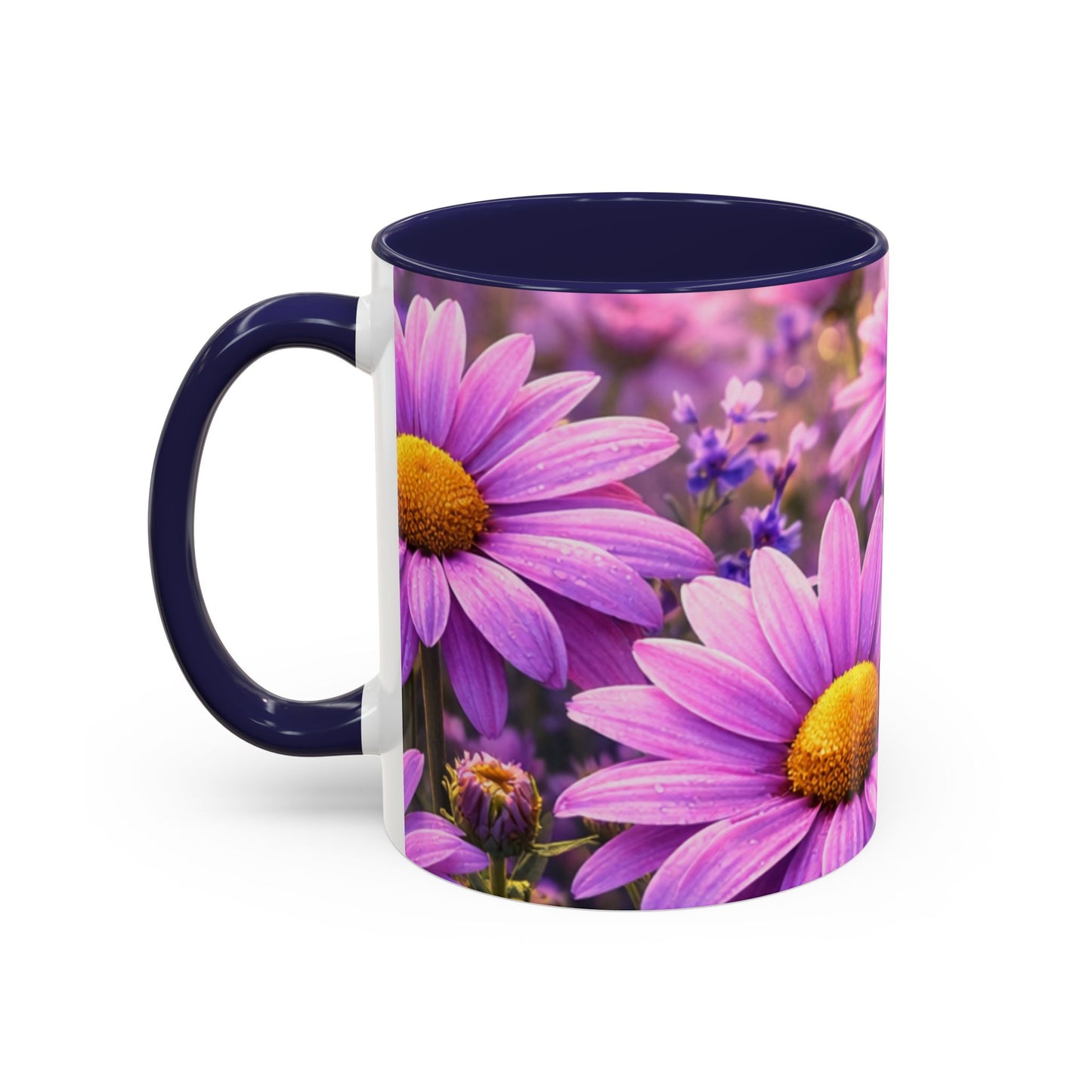 Purple Daisy Floral Mug | Accent Coffee Mug 11oz 15oz