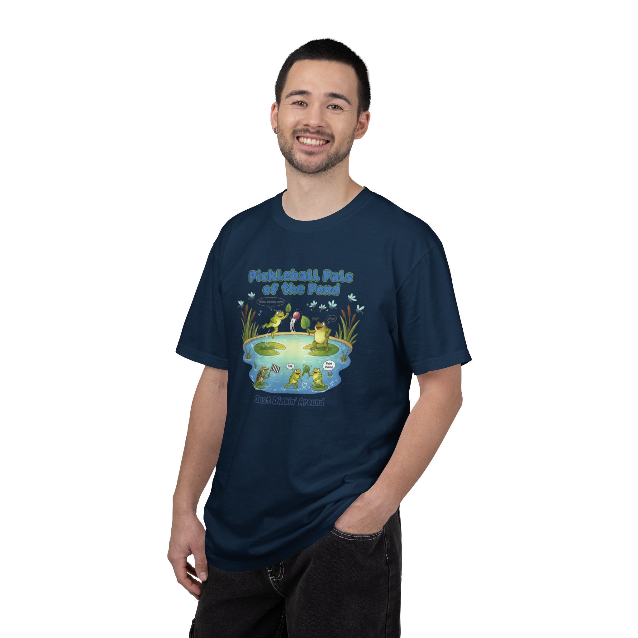 Pickleball Pals of the Pond T-Shirt | Cute Frog Pond Illustration