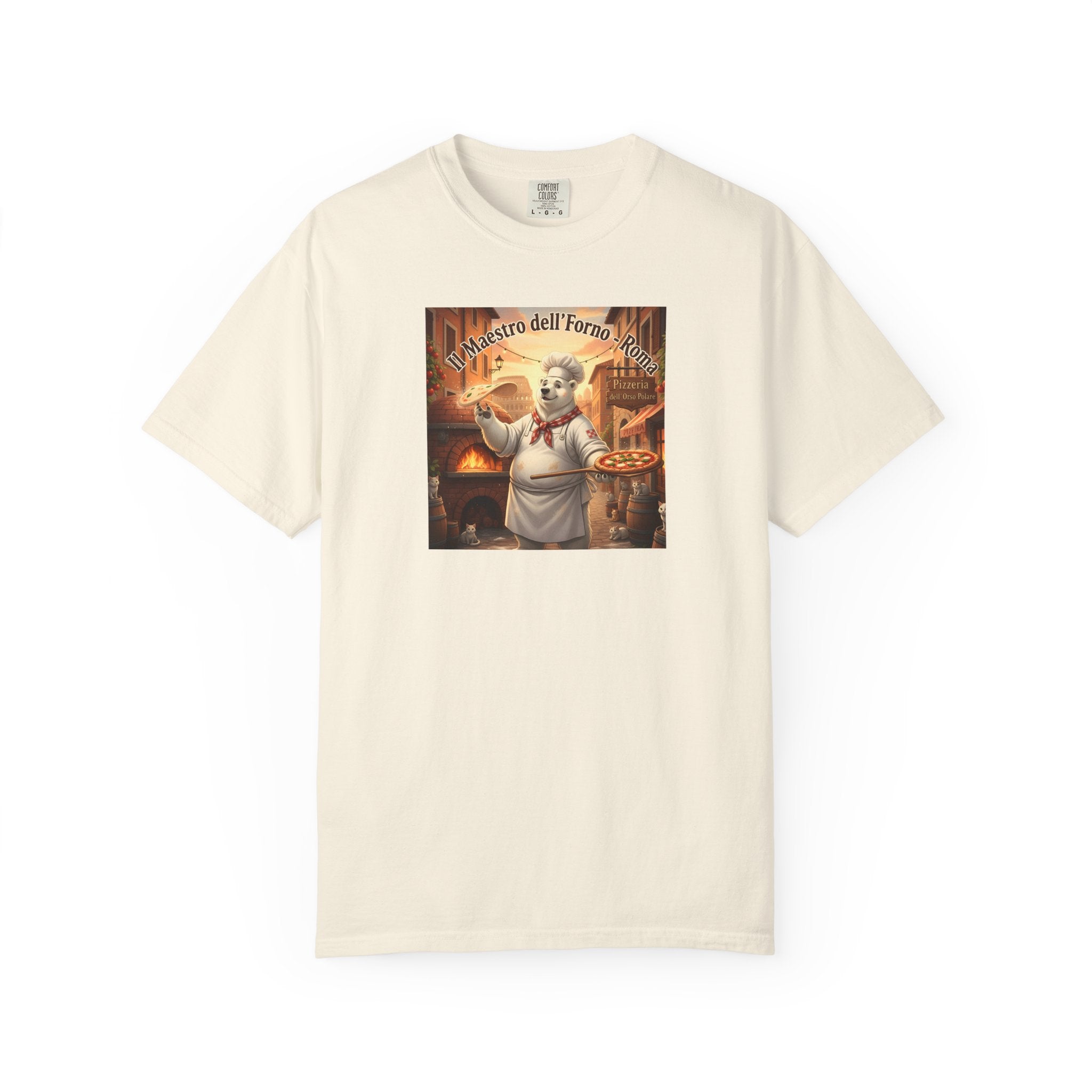 Polar Bear Italian Bakery Chef Pizza Maestro T-shirt | Vintage Pizzeria Illustration