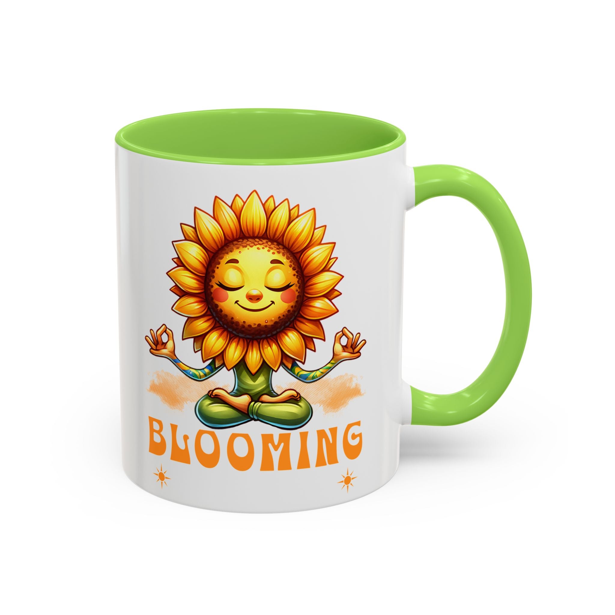 Blooming Sunflower Mug | Yoga Meditating Sunflower Ceramic Mug