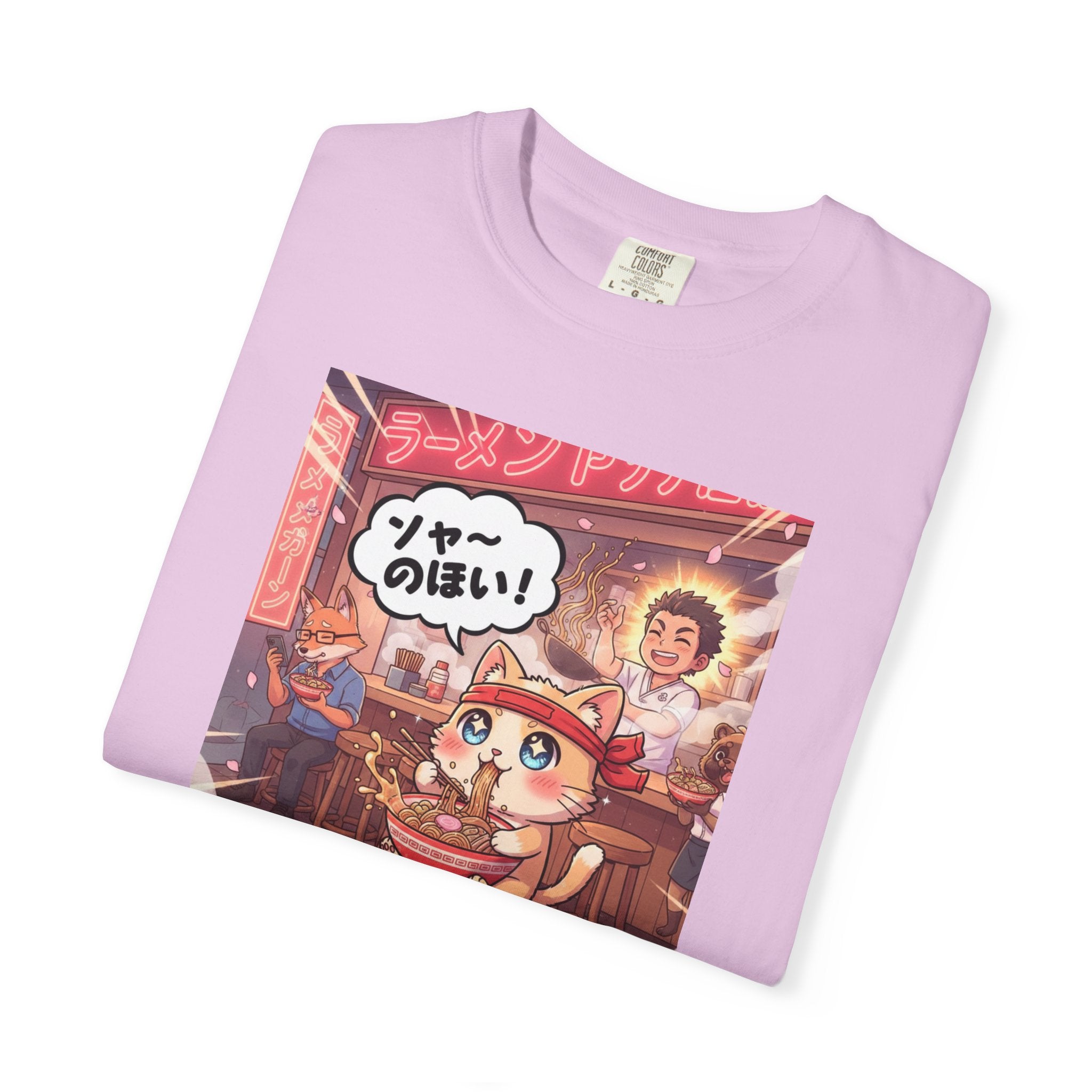 Kawaii Cat Ramen Shop T-Shirt | Anime Noodle Bar Illustration