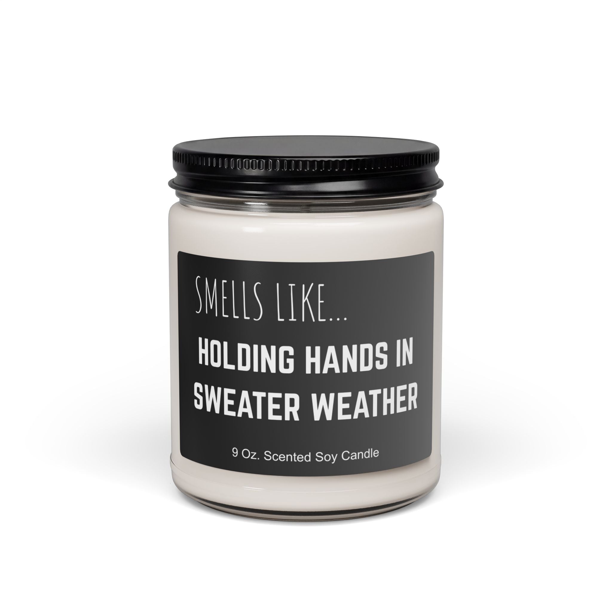 Holding Hands Sweater Weather Scented Soy Candle, Cozy Gift for Partner