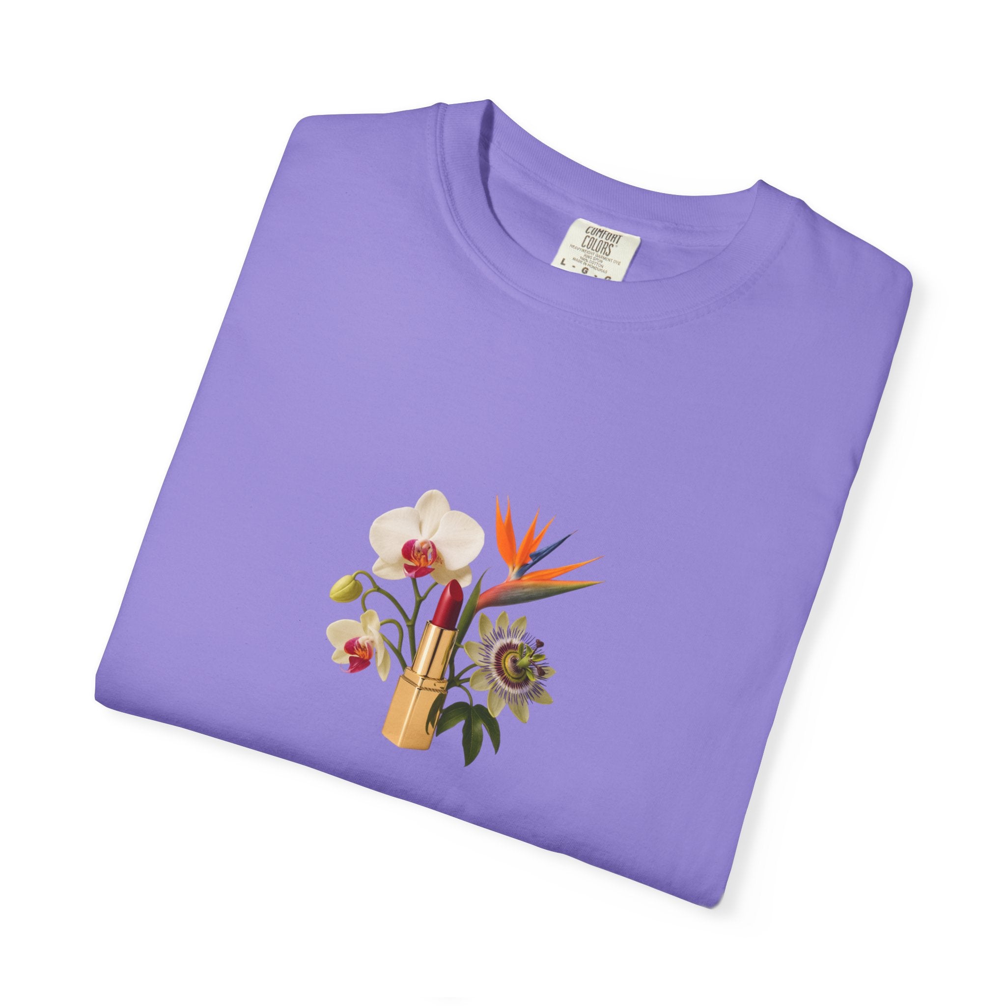 Tropical Floral Bouquet T-Shirt | Bird of Paradise, Orchid, Sunflower
