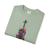 Floral Violin T-shirt | Botanical Music Instrument Tee