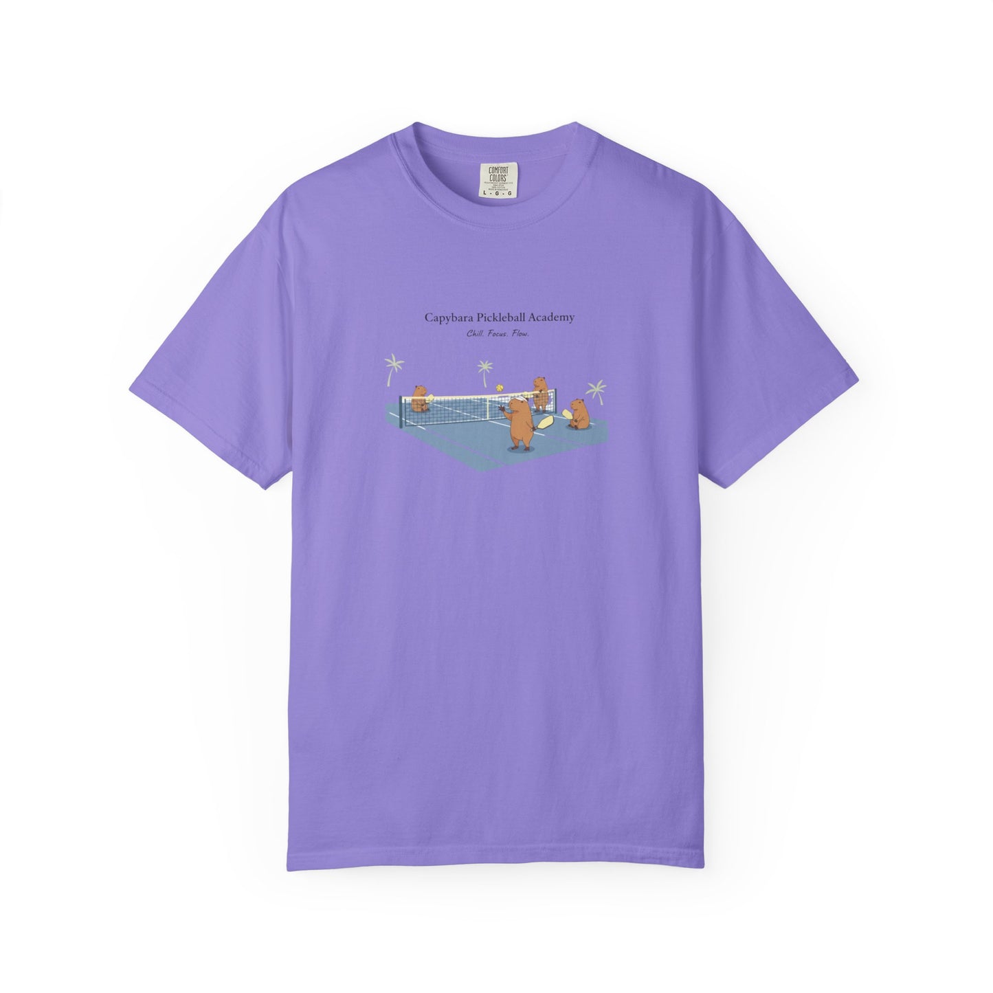 Capybara Pickleball Academy T-shirt | Capybara Cartoon Pickleball Design