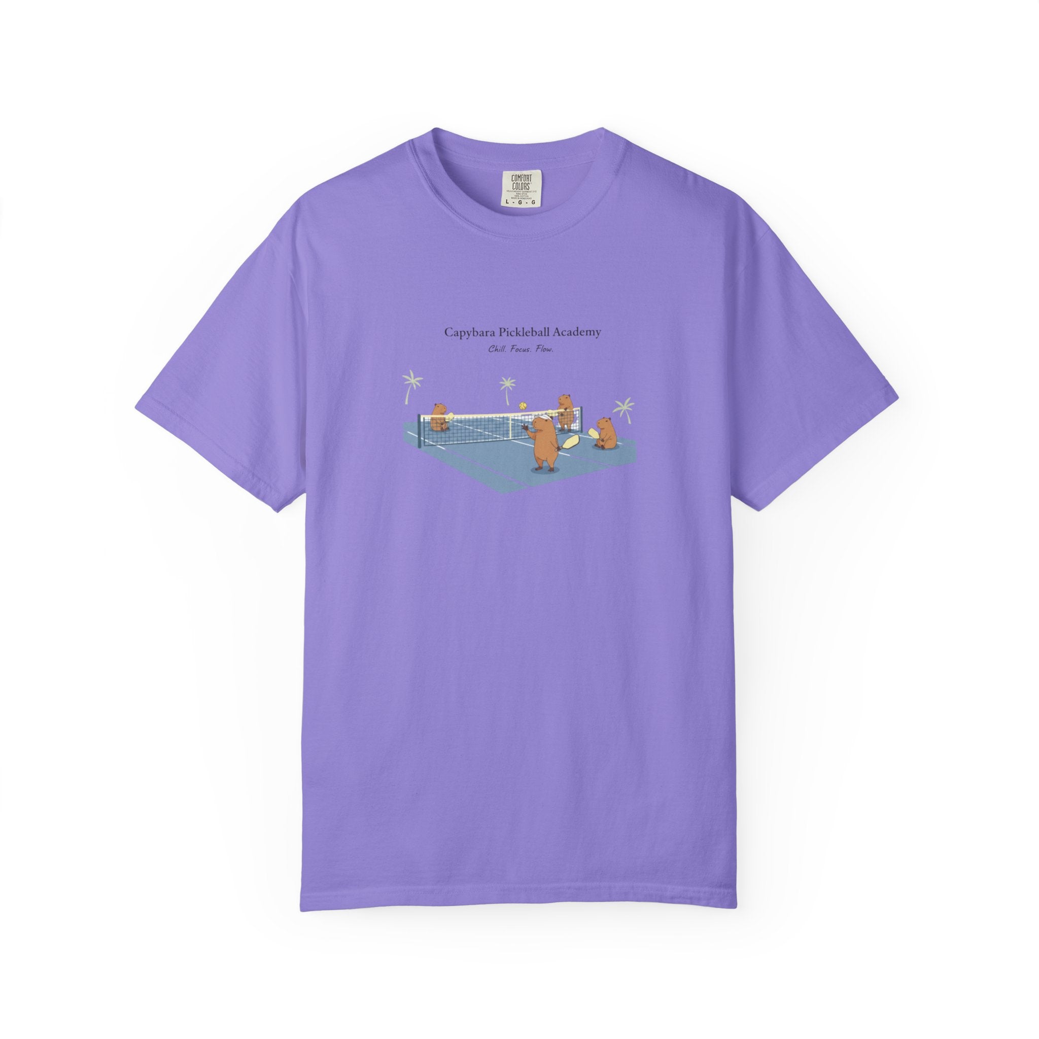 Capybara Pickleball Academy T-shirt | Capybara Cartoon Pickleball Design