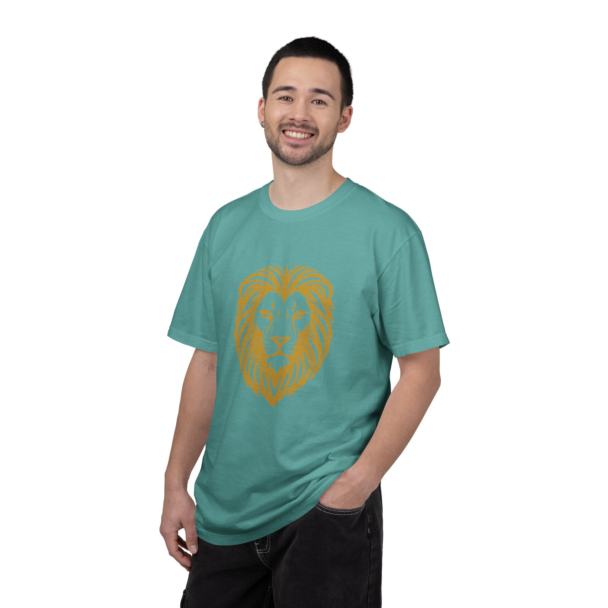 Golden Lion Head T-shirt | Minimal Animal Graphic Tee