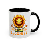Blooming Sunflower Mug | Yoga Meditating Sunflower Ceramic Mug
