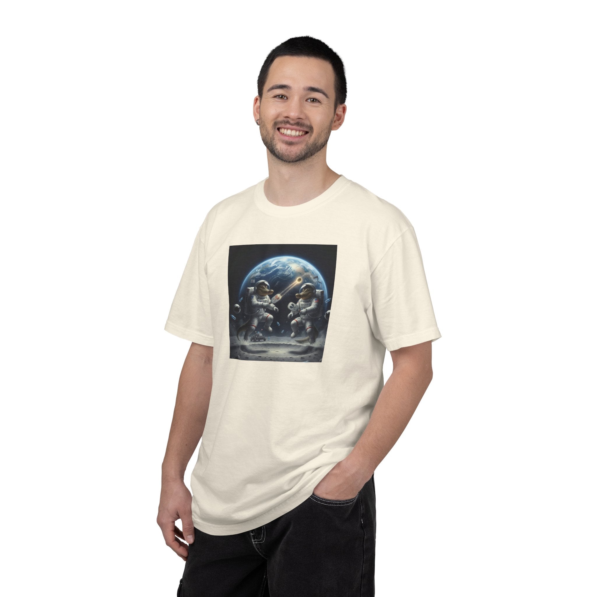 Gator Lunar Pickleball  T-shirt | Earth Background, Spacewalk Illustration