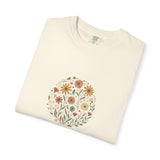 Autumn Wildflower Bouquet T-Shirt | Floral Circle Illustration