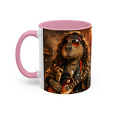 Rockstar Capybara with Guitar Mug | Color Accent Coffee Cup 11oz 15oz