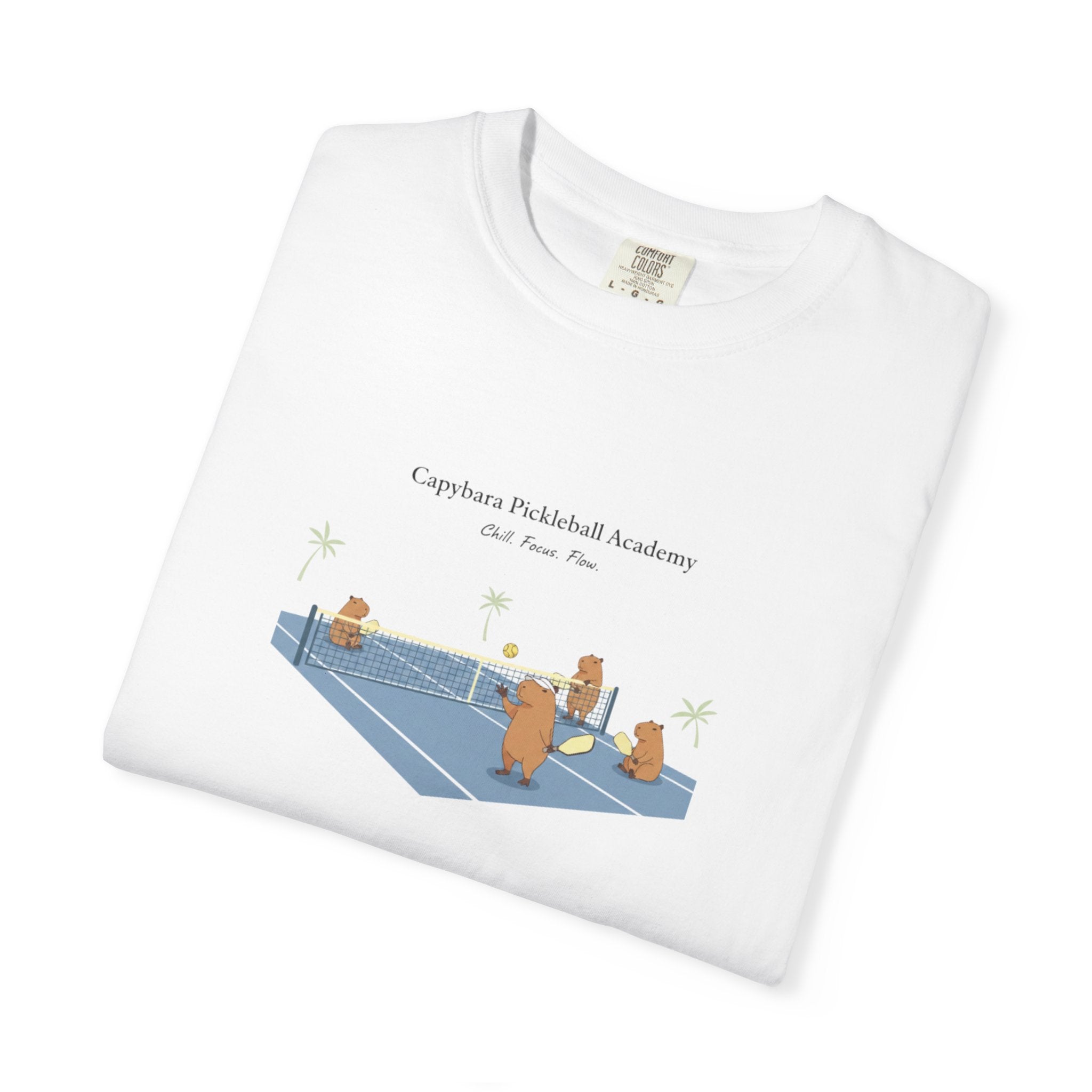 Capybara Pickleball Academy T-shirt | Capybara Cartoon Pickleball Design
