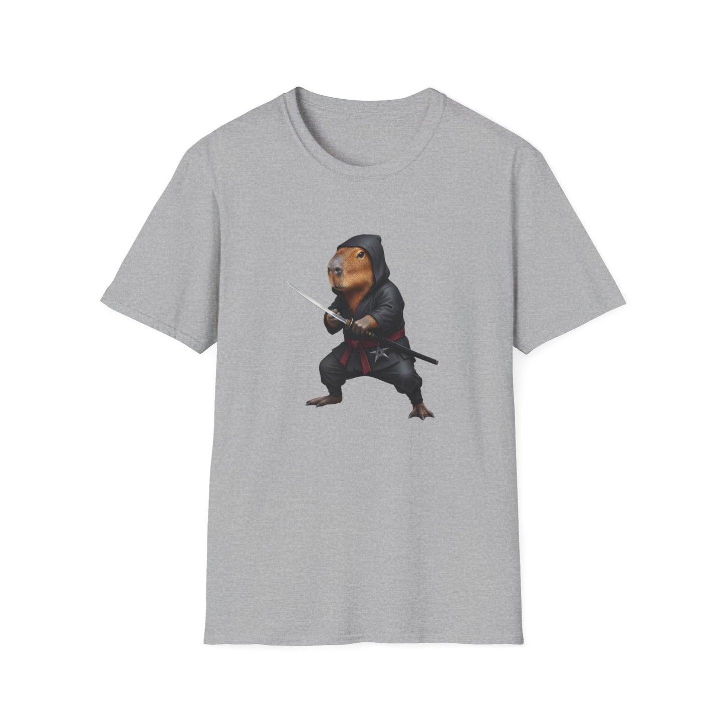 Stealthy Capybara Warrior T-Shirt | Zen Assassin Tactical Capy