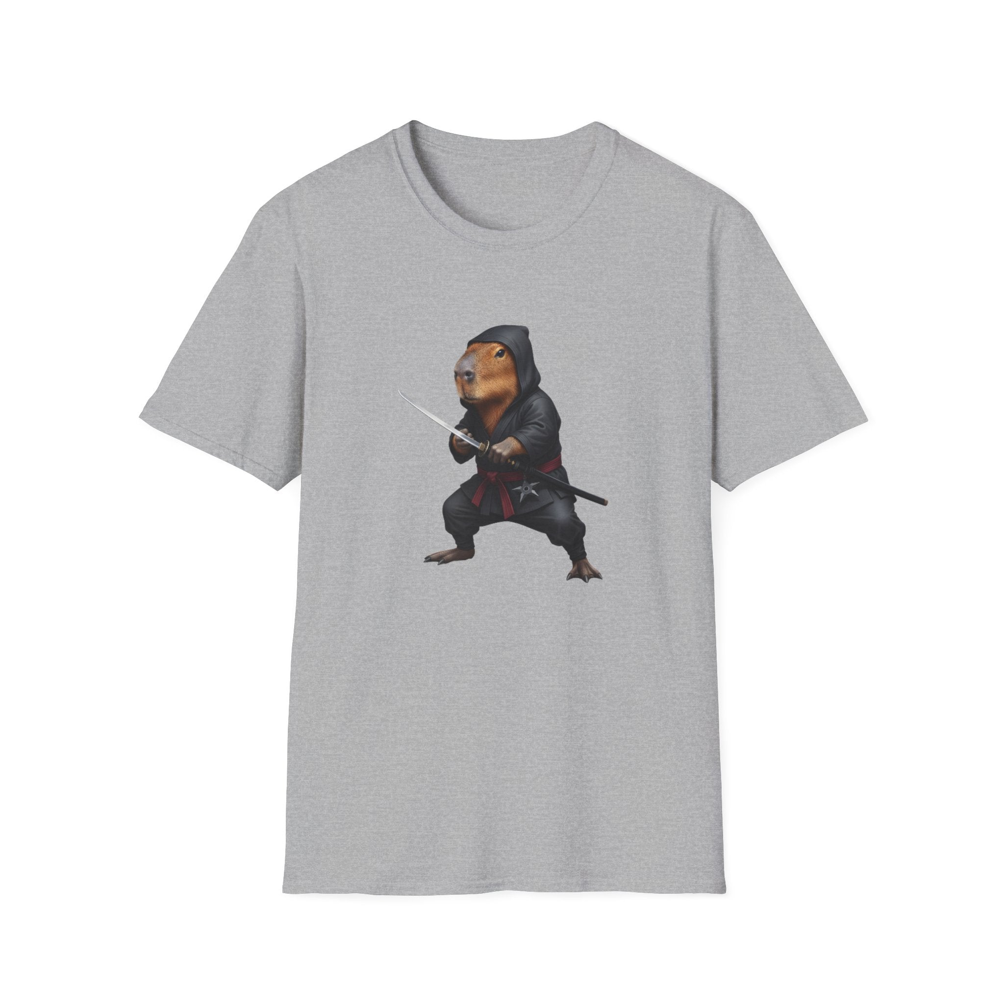 Stealthy Capybara Warrior T-Shirt | Zen Assassin Tactical Capy