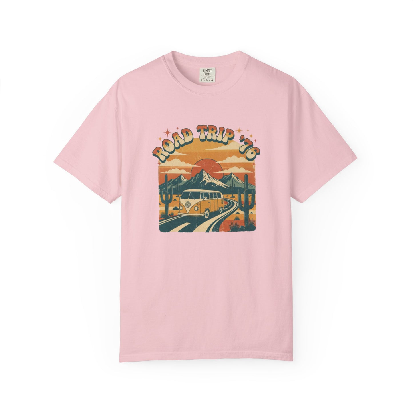 Road Trip '76 T-shirt | Vintage Camper Van Sunset Graphic