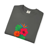 Tropical Hibiscus Floral Tee | Monstera Leaves, Bird of Paradise