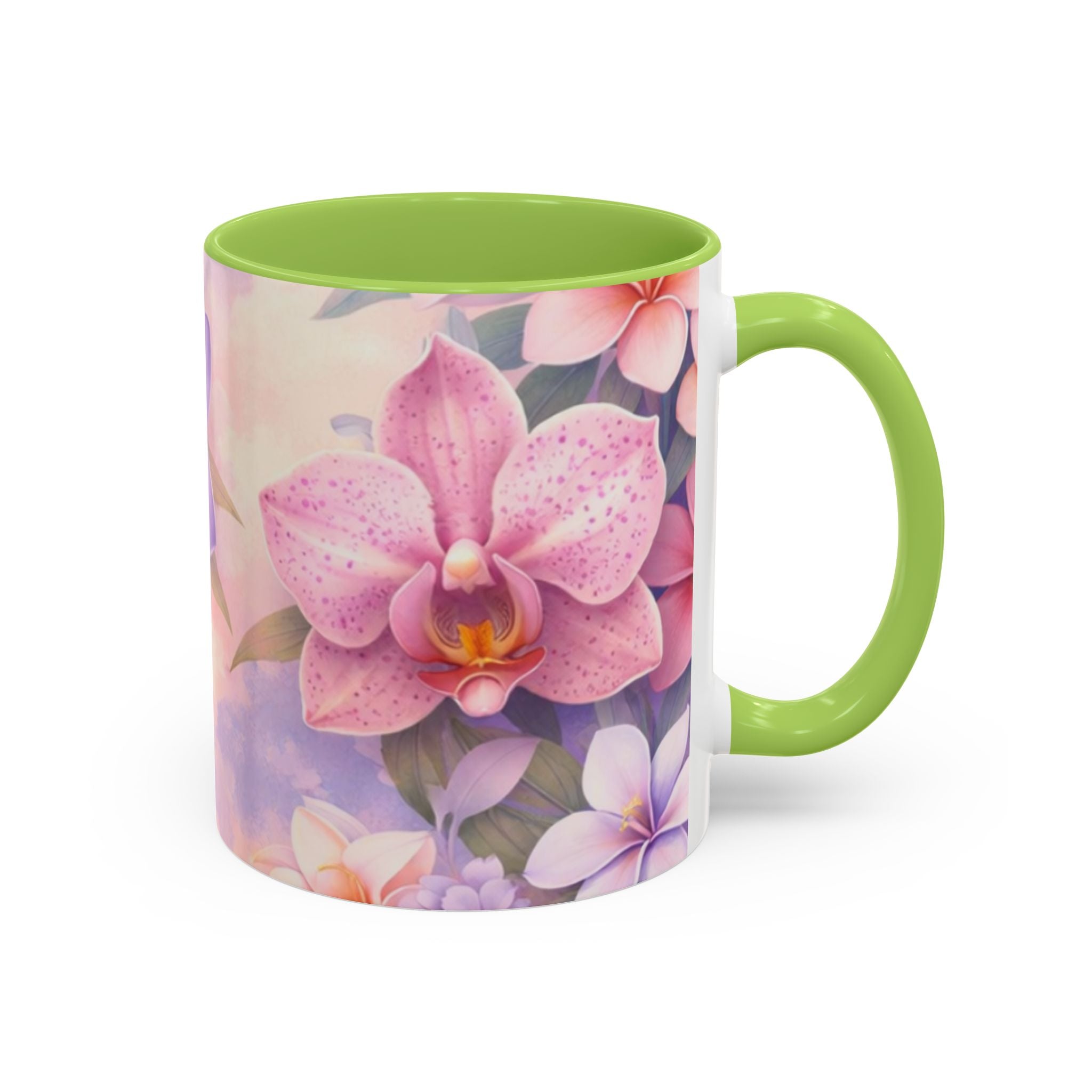 Tropical Orchid Floral Mug | Accent Coffee Mug 11oz 15oz
