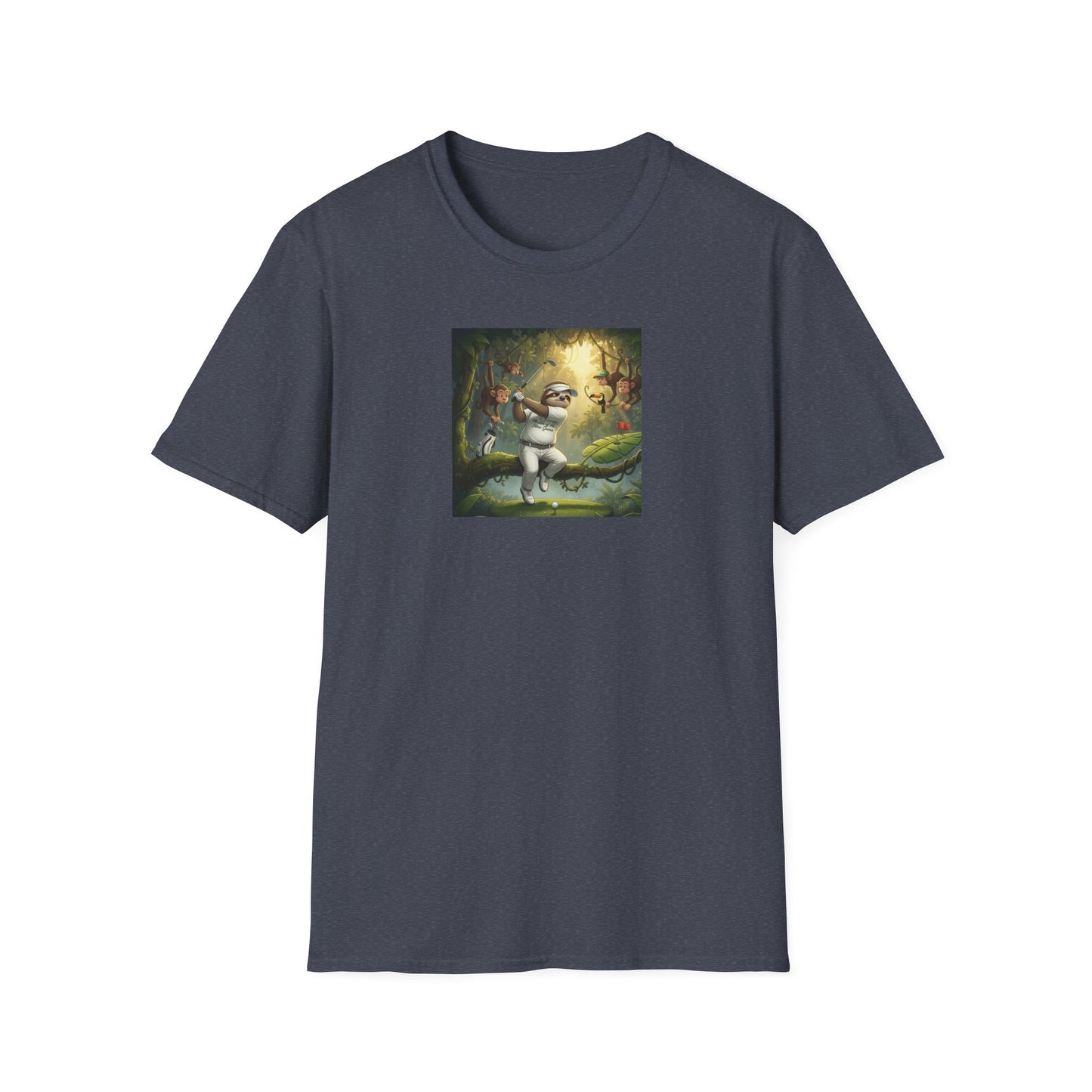 Slow Living Sloth Golfer T-Shirt | Zen Sportswear Tropical Golf Silas