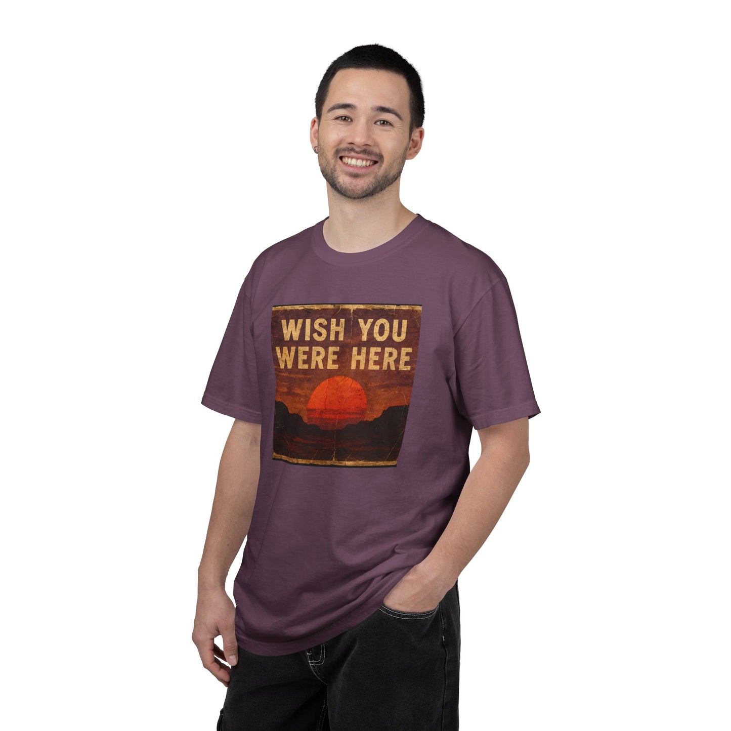Wish You Were Here Sunset T-shirt | Vintage Sunset Graphic