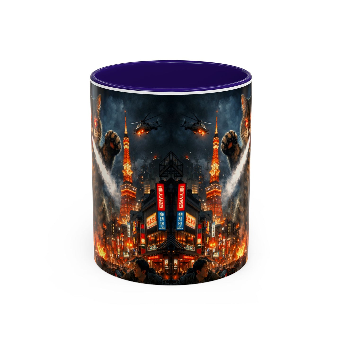 Catzilla Tokyo Cityscape Mug | Color Interior 11oz 15oz