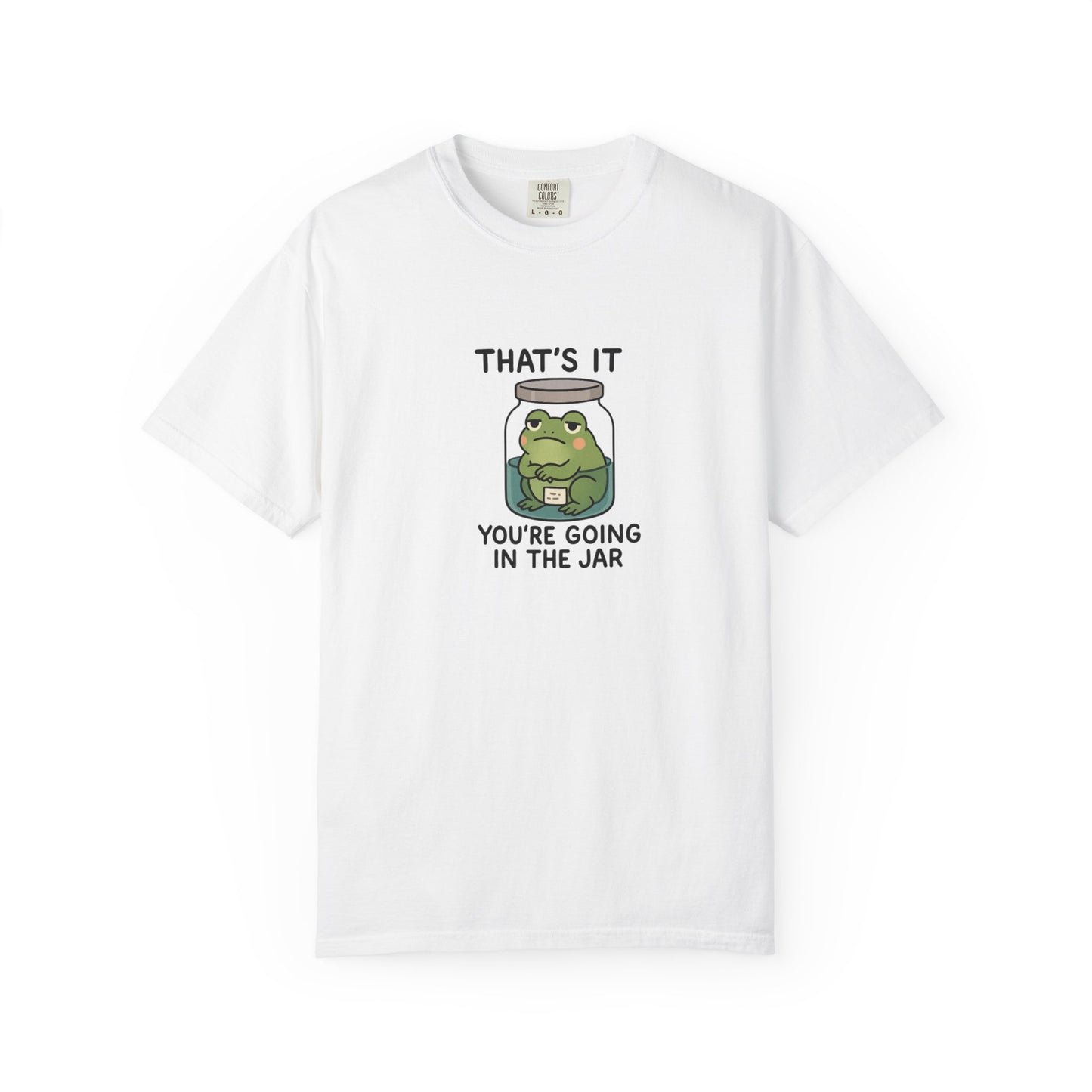 Glass Jar Frog Illustration T-shirt | Frog in Water Jar