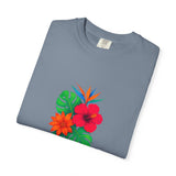 Tropical Hibiscus Floral Tee | Monstera Leaves, Bird of Paradise