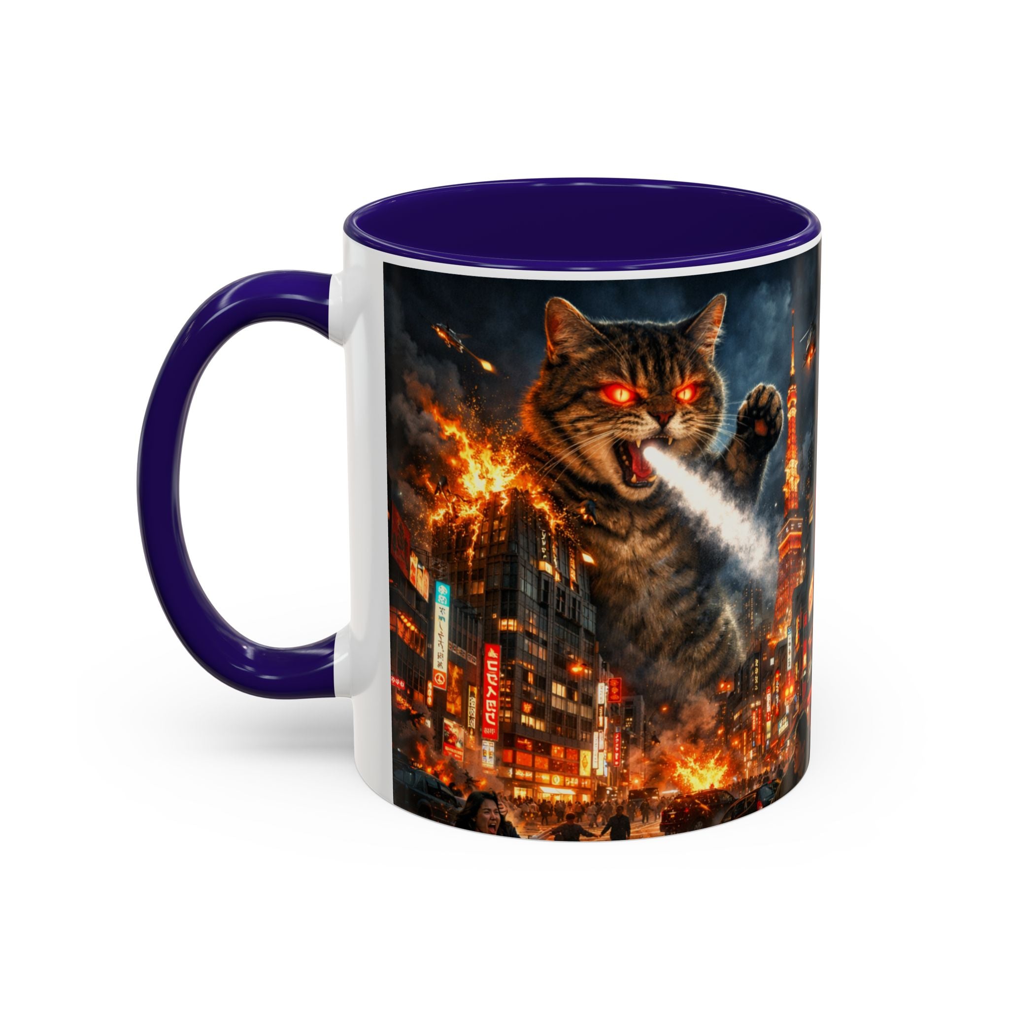 Catzilla Tokyo Cityscape Mug | Color Interior 11oz 15oz