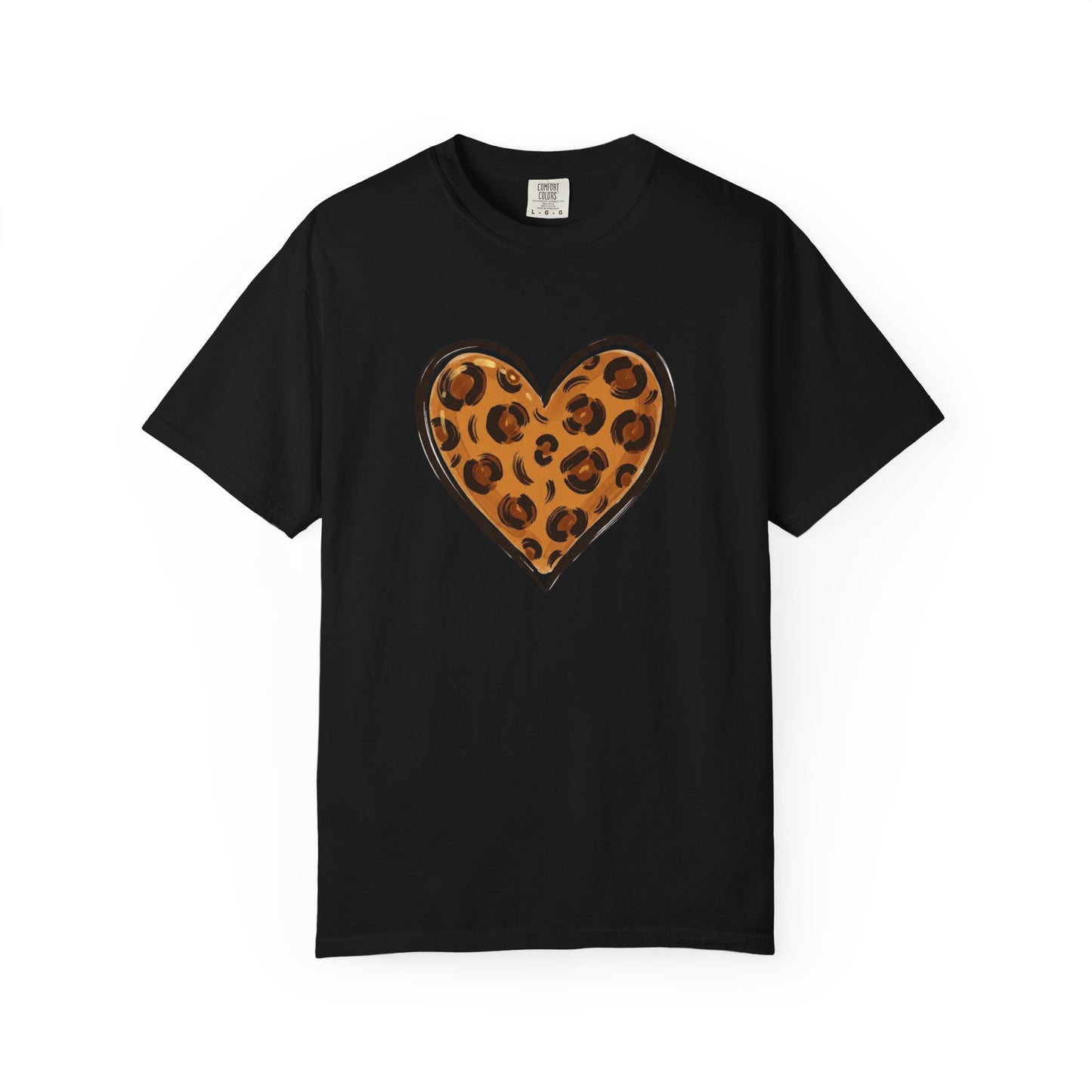 Leopard Print Heart T-shirt | Animal Print Heart Tee