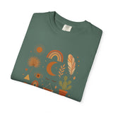 Boho Icons Mosaic T-Shirt | Crescent Moon Cactus Rainbows