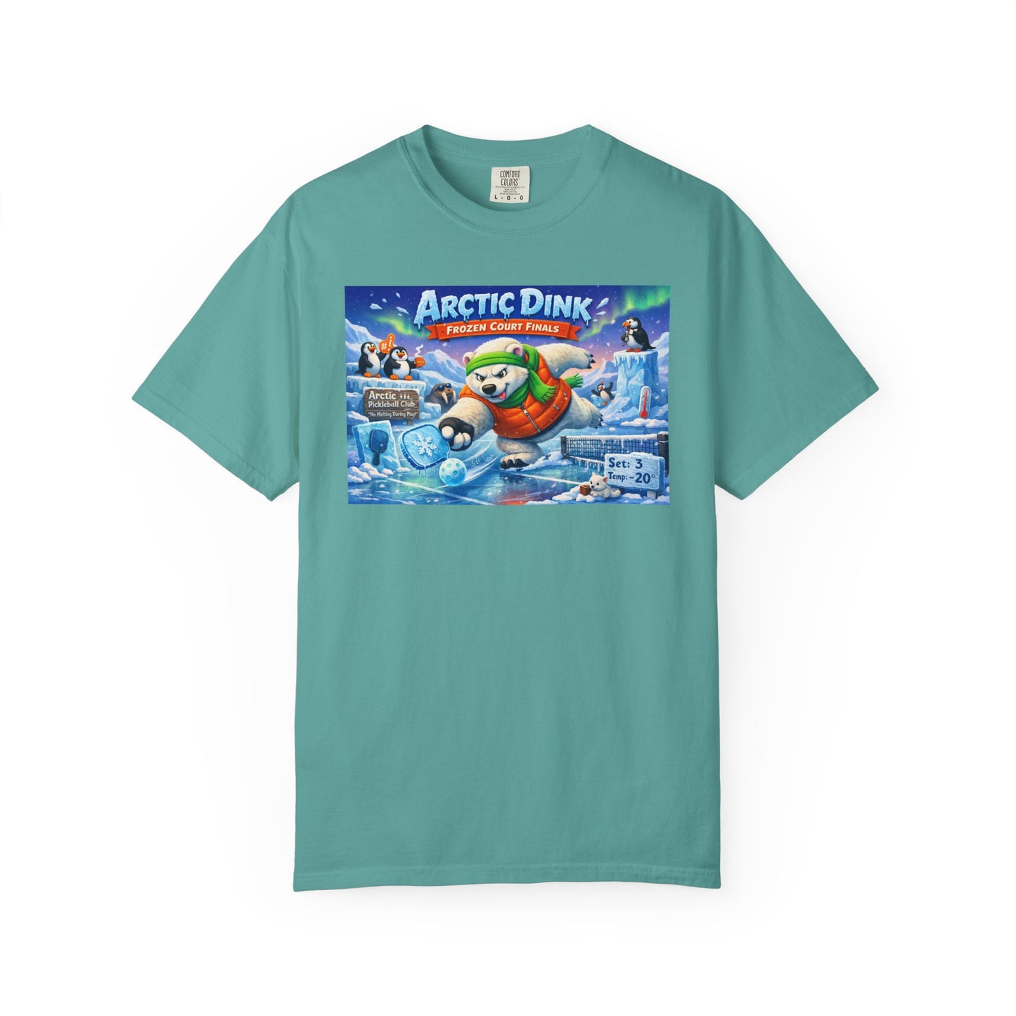 Arctic Dink Polar Bear Pickleball T-Shirt | Retro Game Art
