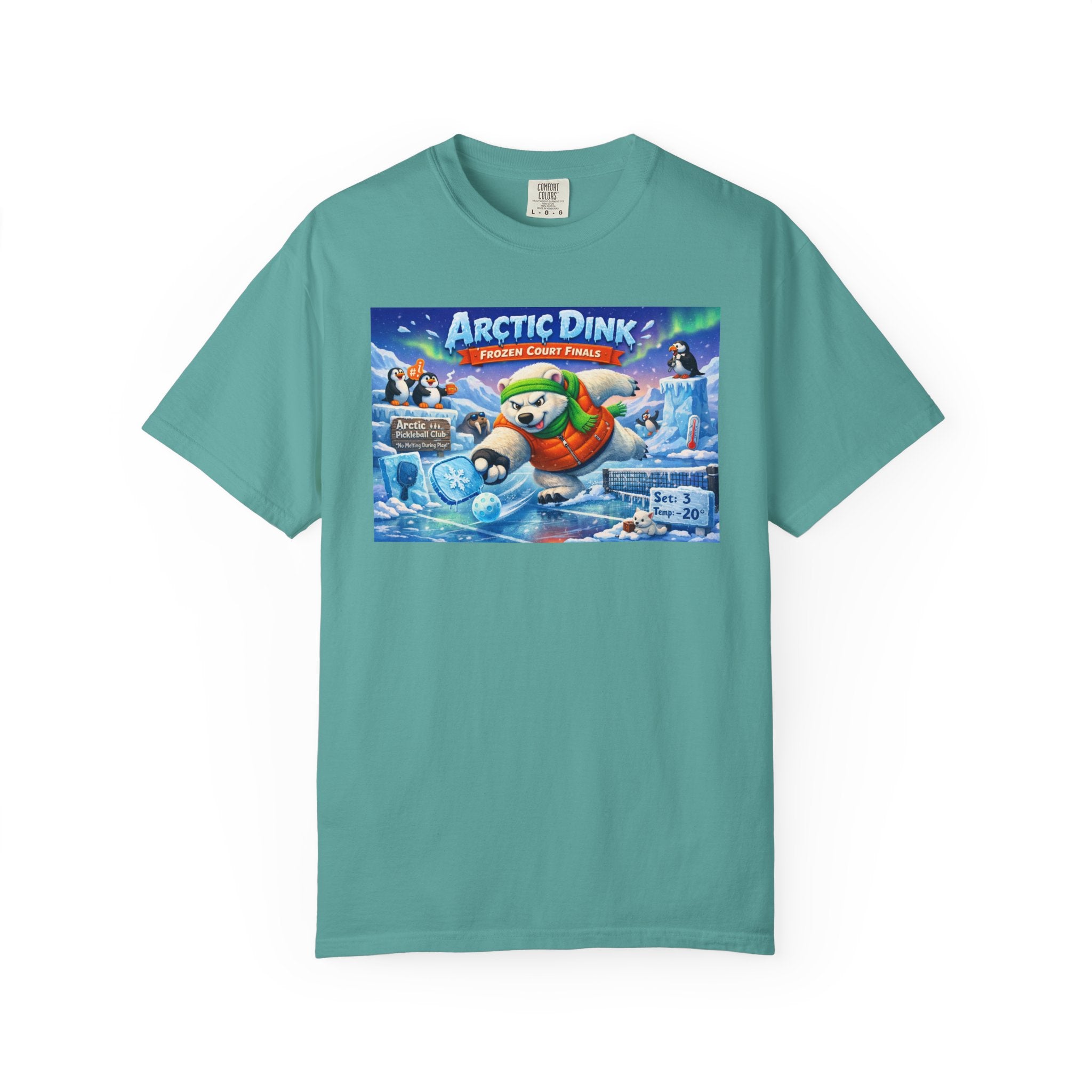Arctic Dink Polar Bear Pickleball T-Shirt | Retro Game Art