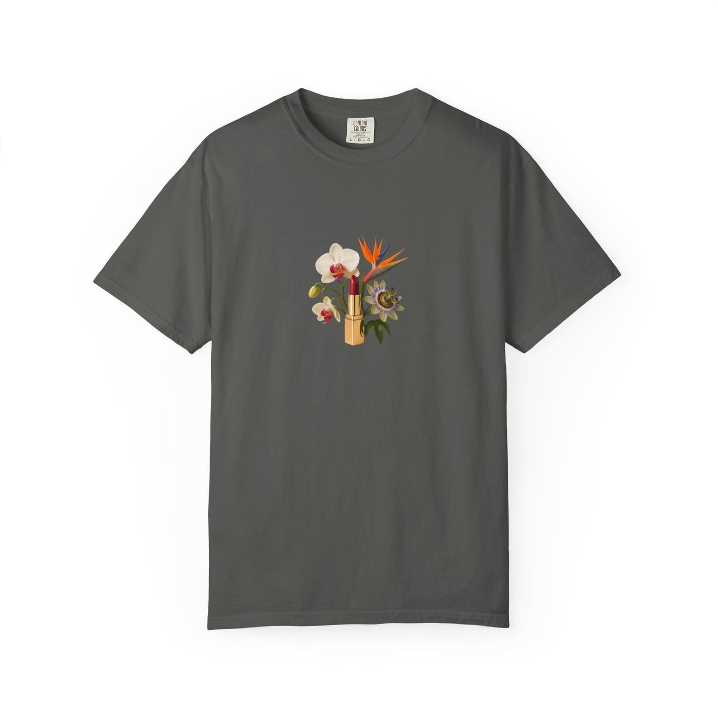 Tropical Floral Bouquet T-Shirt | Bird of Paradise, Orchid, Sunflower