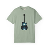 Moonlit Acoustic Guitar T-Shirt | Night Sky Guitar Silhouette