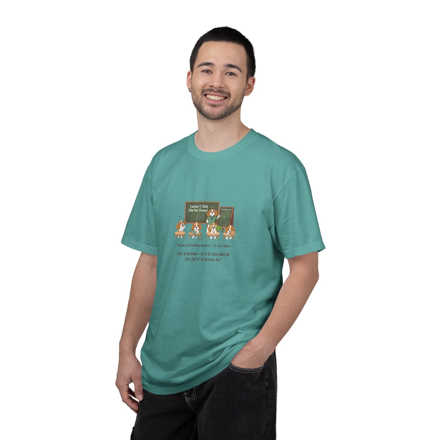 Beagle Pickleball Classroom Cartoon T-shirt | Dog Teacher Paw School Design