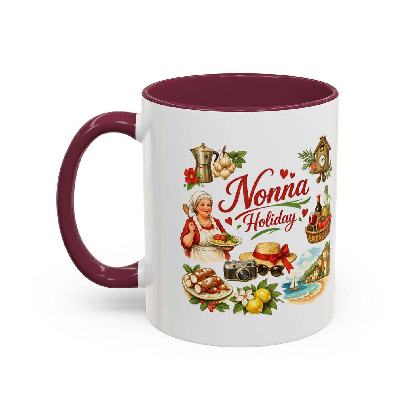 Nonna Holiday mug | Italian grandma kitchen design, vintage food icons